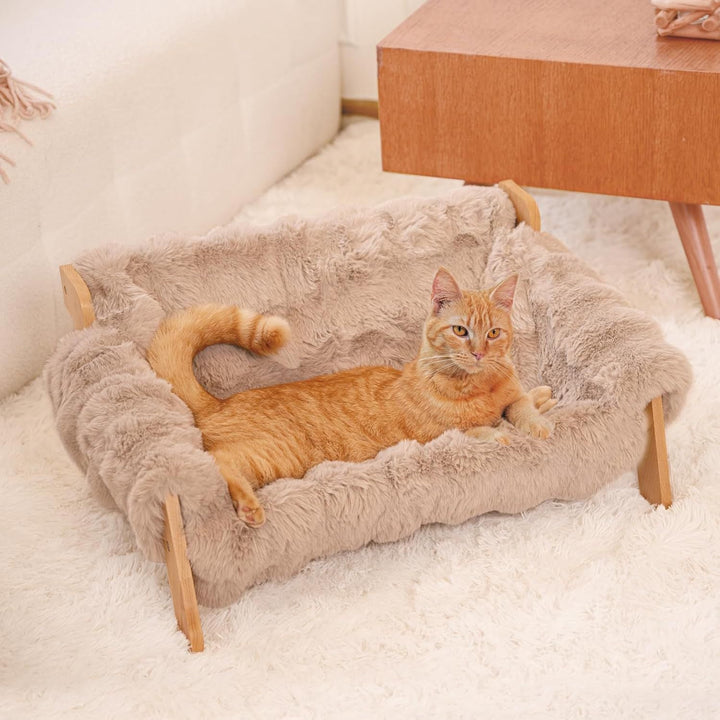Luxury Elevated Solid Wood Cat Couch Bed