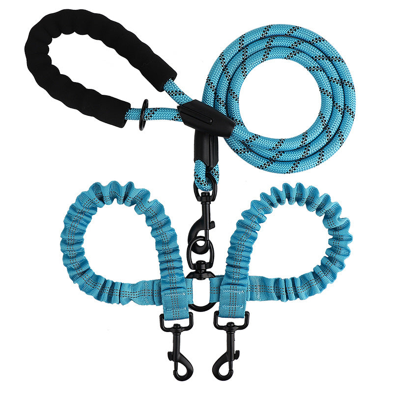 2-in-1 Double Dog Lead with 360° Swivel – Tangle-Free &amp; Shock-Absorbing