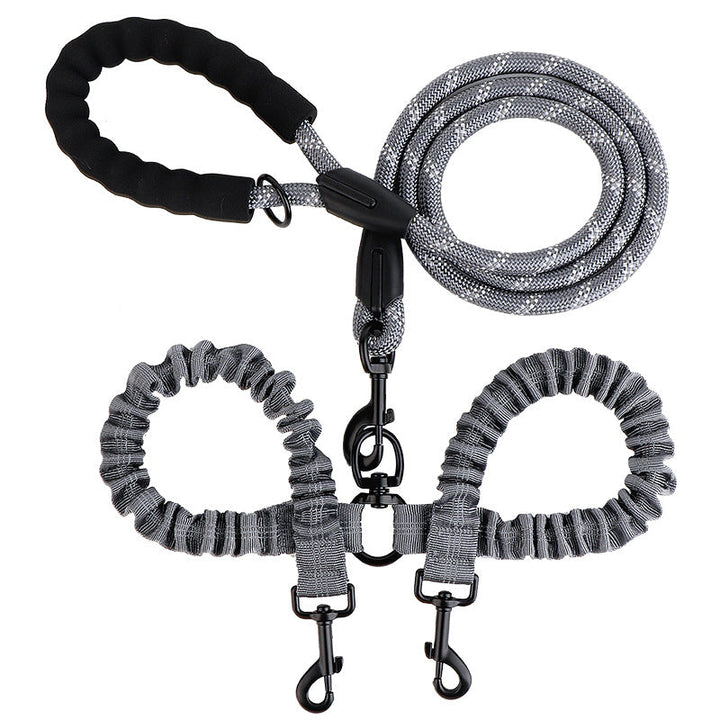 2-in-1 Double Dog Lead with 360° Swivel – Tangle-Free &amp; Shock-Absorbing