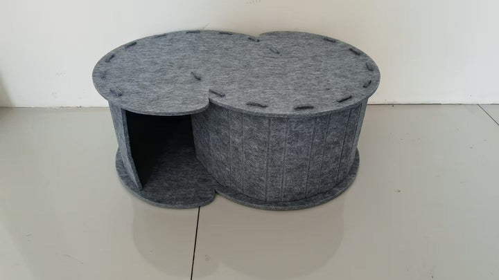 2-in-1 Interactive Play Cat Bed &amp; Scratcher Hideaway