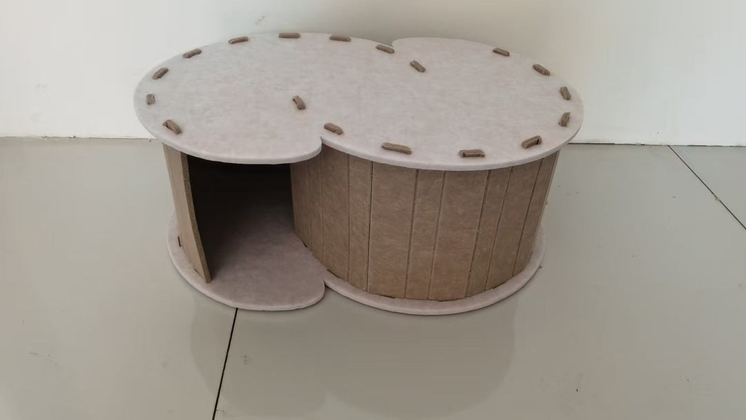 2-in-1 Interactive Play Cat Bed &amp; Scratcher Hideaway