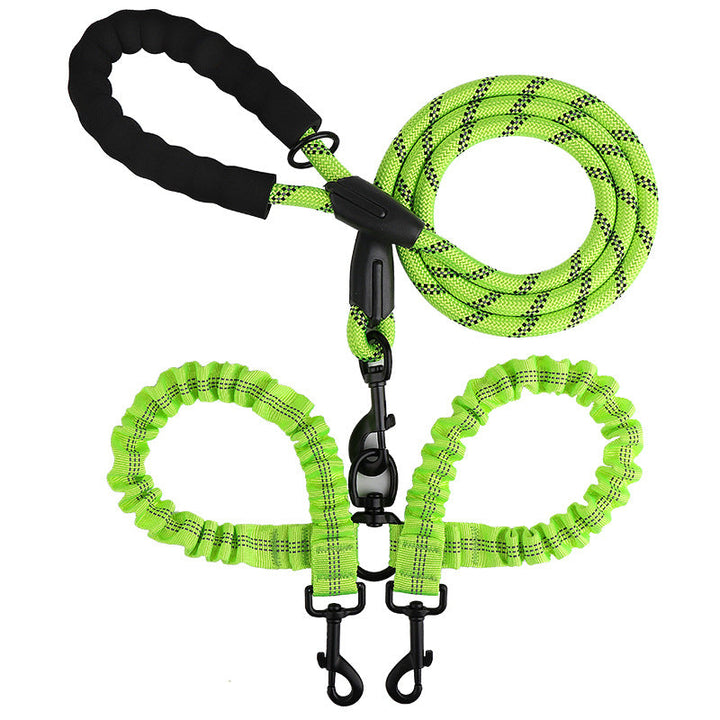 2-in-1 Double Dog Lead with 360° Swivel – Tangle-Free &amp; Shock-Absorbing