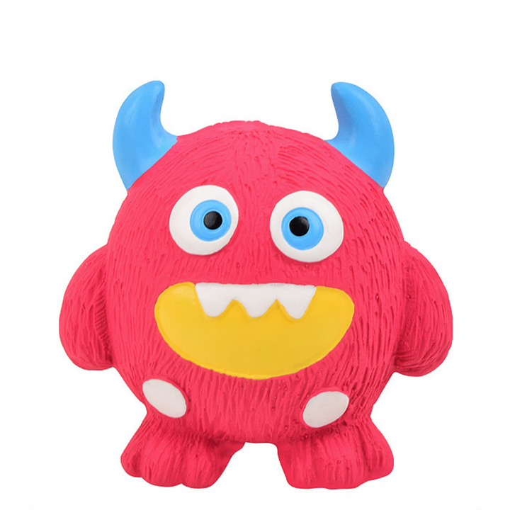 Durable Eco-Friendly Monster Teeth Cleaning Latex Squeaky Dog Toy