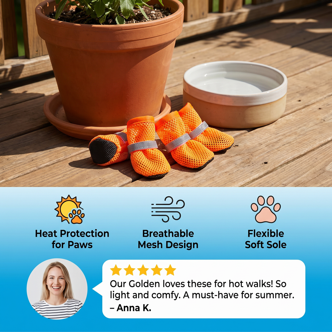 Breathable Mesh Dog Shoes for Hot Days – Soft Sole for Small &amp; Large Dogs
