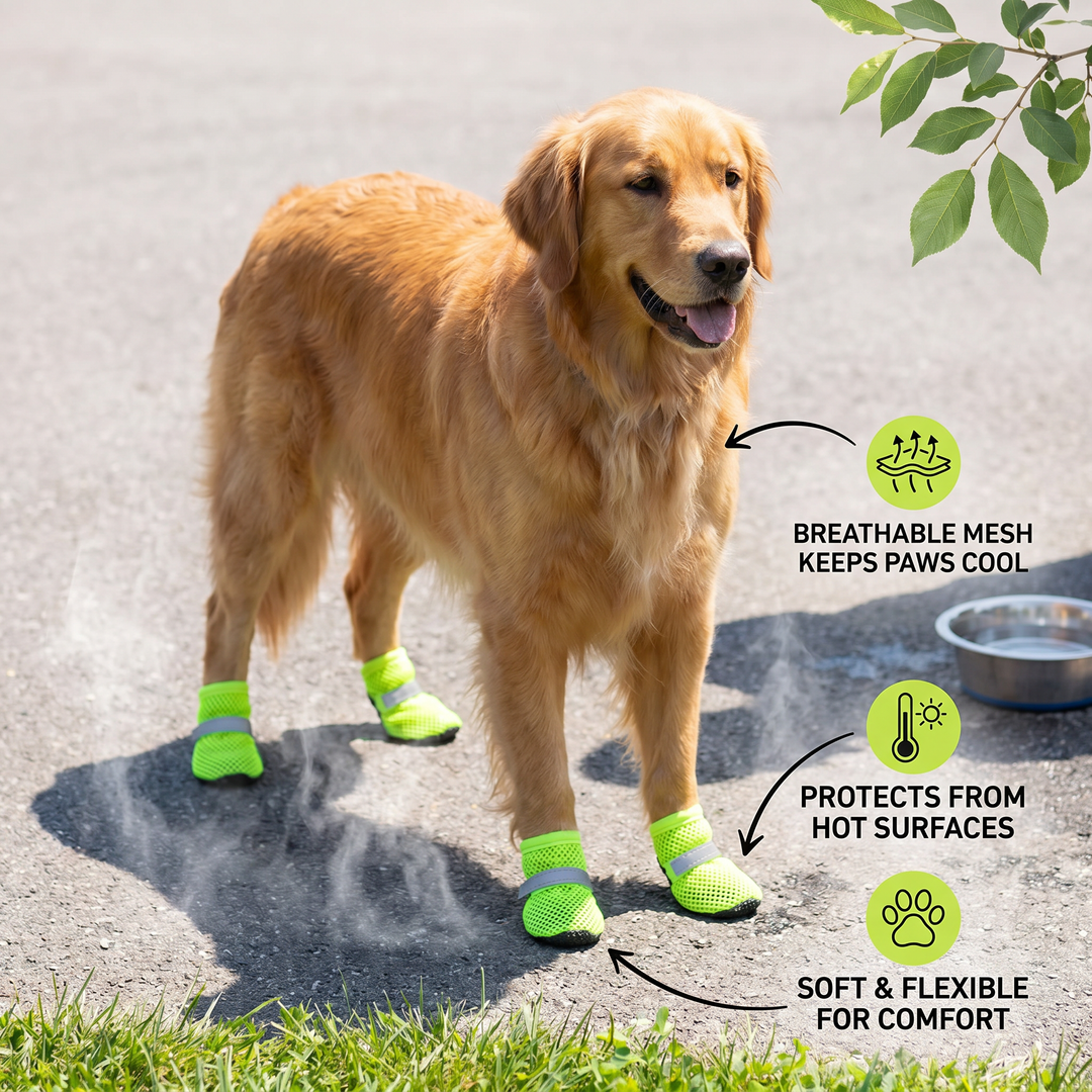 Breathable Mesh Dog Shoes for Hot Days – Soft Sole for Small &amp; Large Dogs