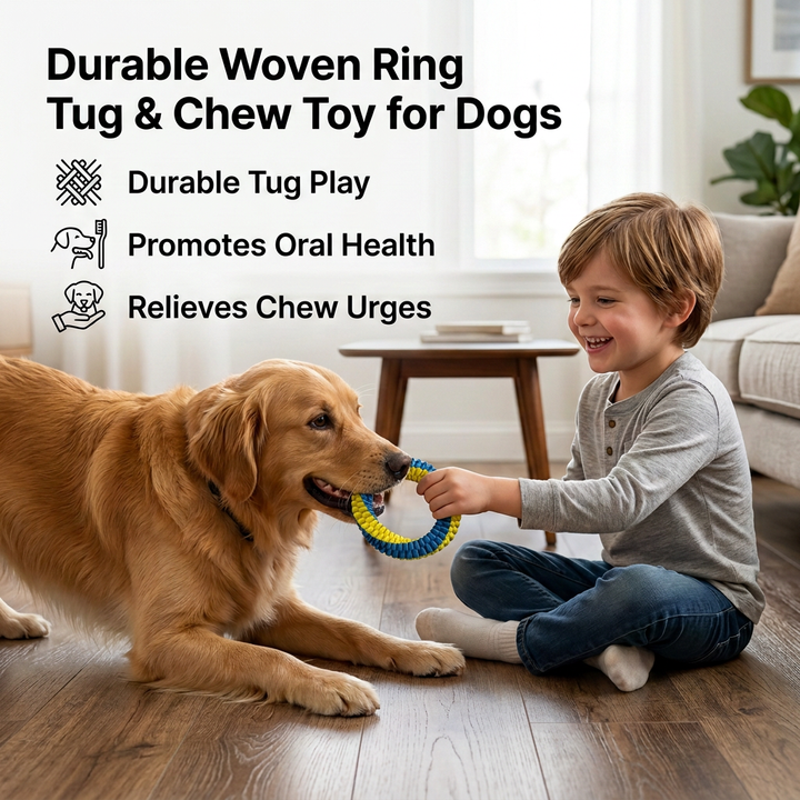Durable Woven Ring Tug &amp; Chew Toy for Dogs