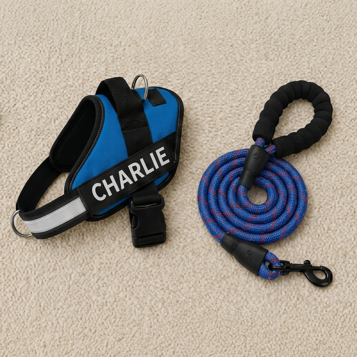 Personalized No-Pull Dog Harness with Front D-Ring – Designed for Neck &amp; Shoulder Relief