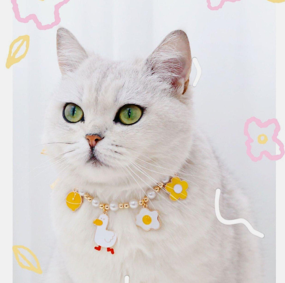 Cute Adjustable Ice-cream Strawberry &amp; Duck Pet Necklace