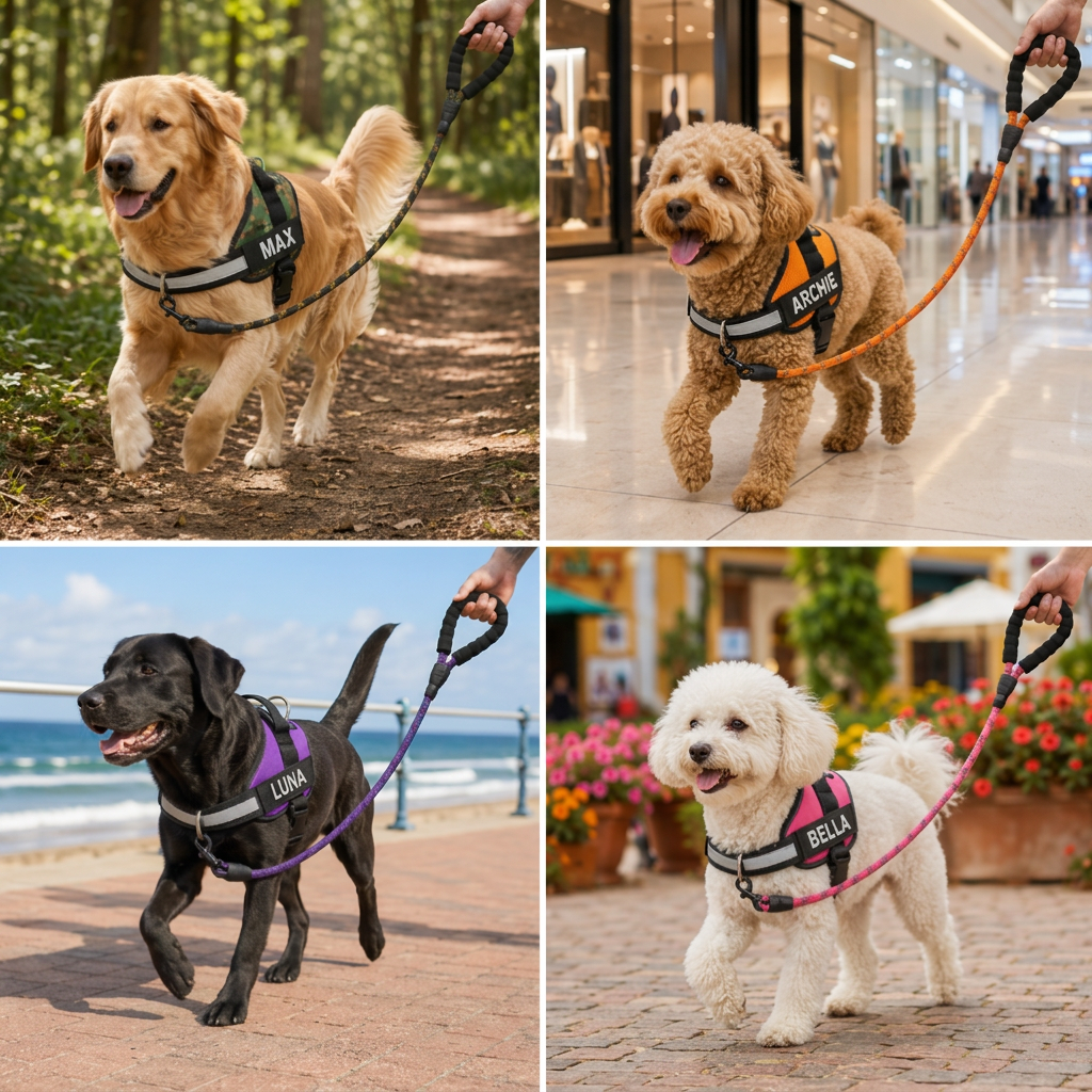 Personalized No-Pull Dog Harness with Front D-Ring – Designed for Neck &amp; Shoulder Relief