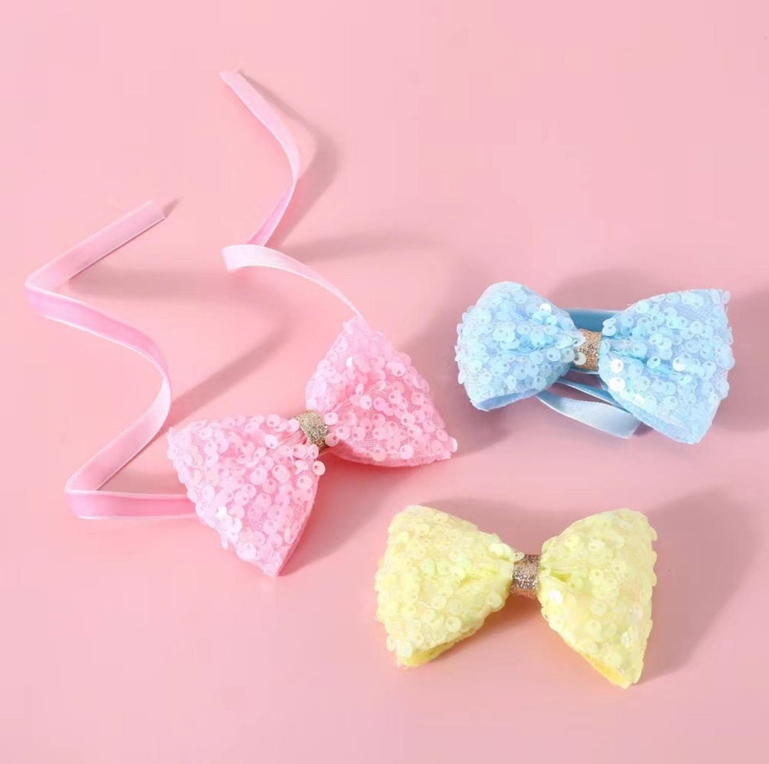 Floral Mesh Lace Accessory Set: Pet Birthday Hat &amp; Bow Tie Combo