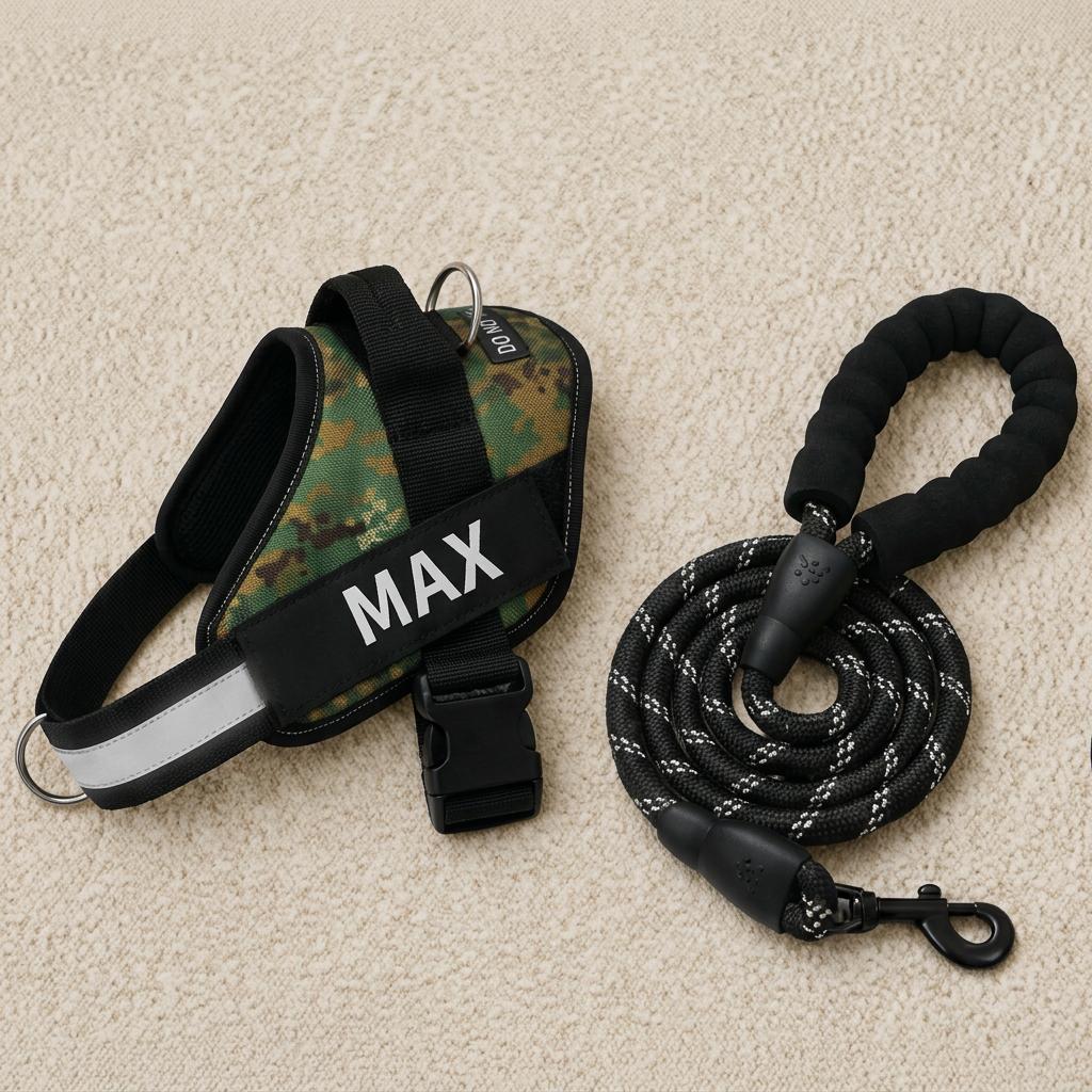 Personalized No-Pull Dog Harness with Front D-Ring – Designed for Neck &amp; Shoulder Relief