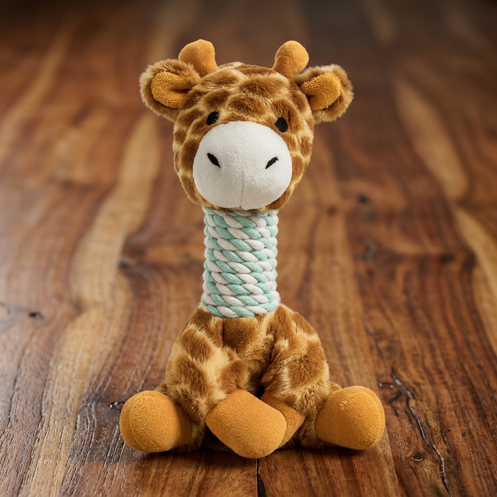 Durable Animal Plush Rope Dog Toy with Squeaker &amp; Teeth Cleaning
