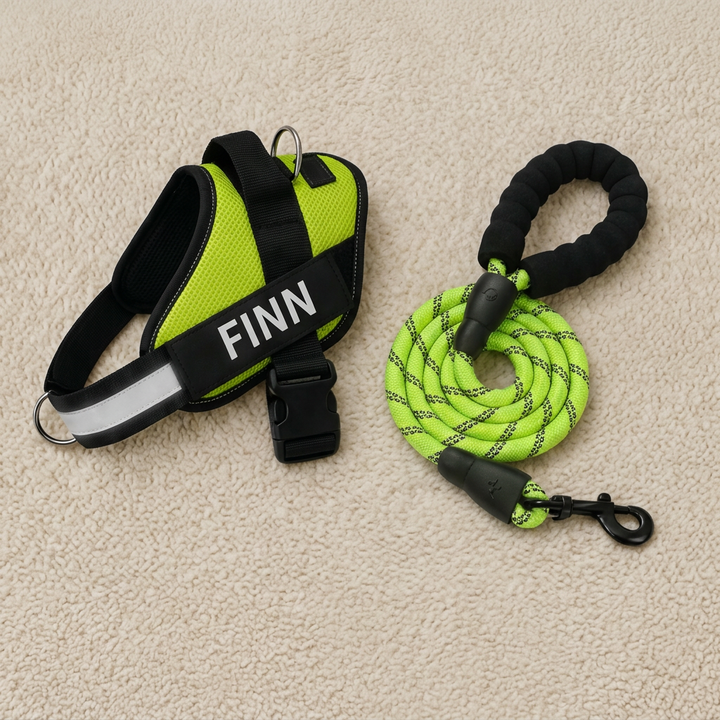 Personalized No-Pull Dog Harness with Front D-Ring – Designed for Neck &amp; Shoulder Relief