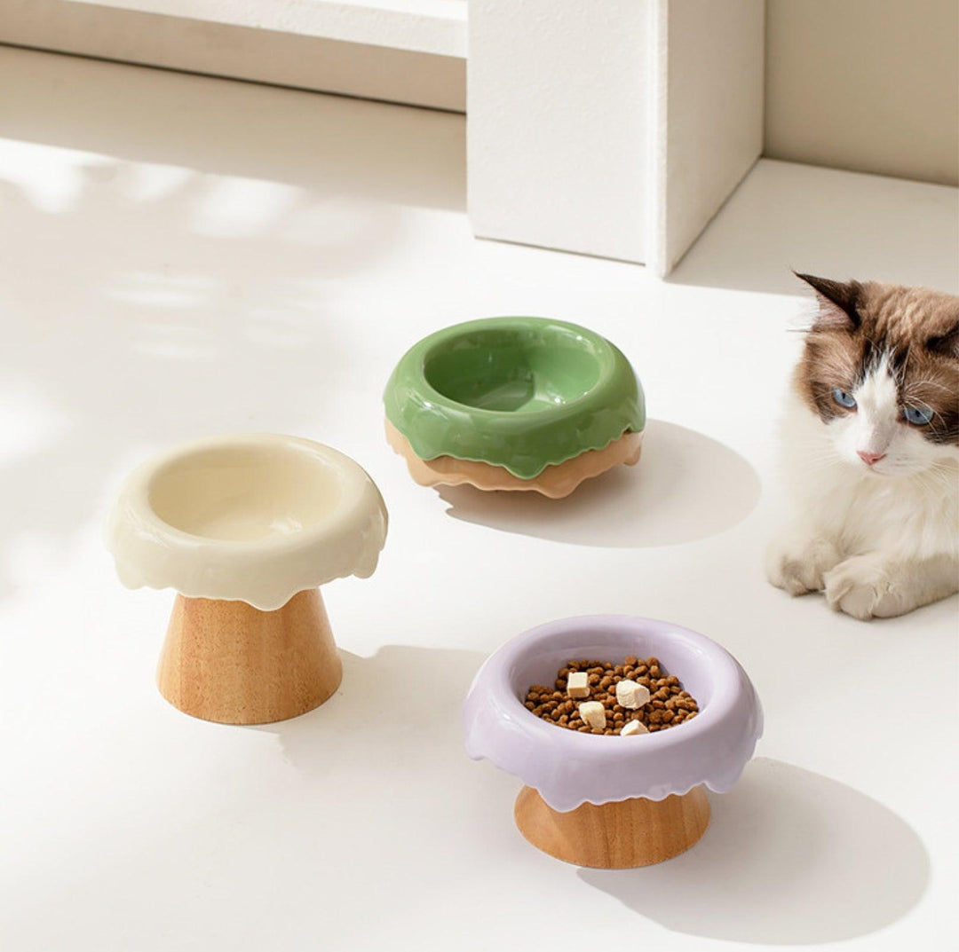 Ice Cream Styled Detatchable Lead-Free Ceramic Pet Food Bowls