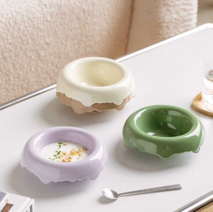 Ice Cream Styled Detatchable Lead-Free Ceramic Pet Food Bowls