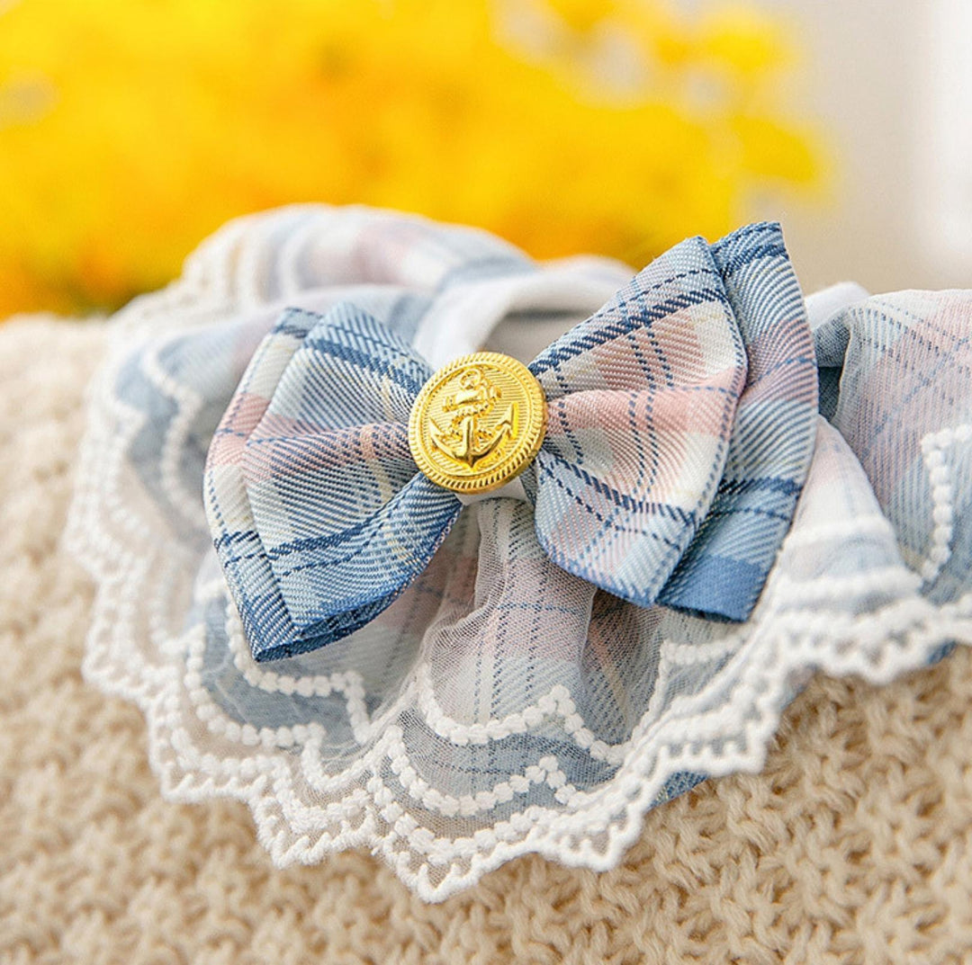 JK Style Lace &amp; Bow Decorative Pet Bib