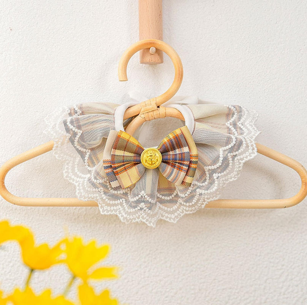 JK Style Lace &amp; Bow Decorative Pet Bib