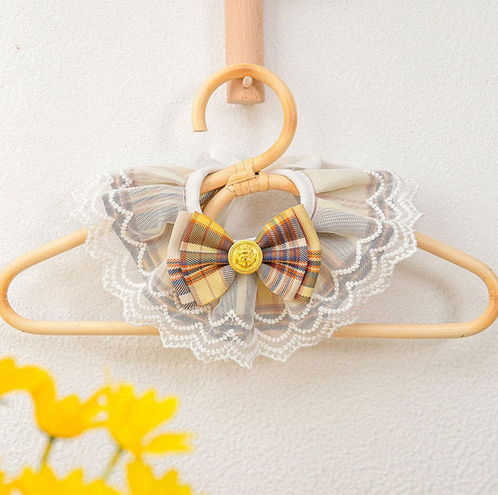 JK Style Lace &amp; Bow Decorative Pet Bib