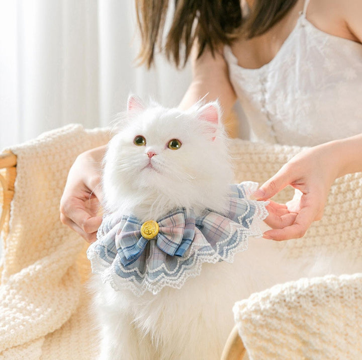 JK Style Lace &amp; Bow Decorative Pet Bib