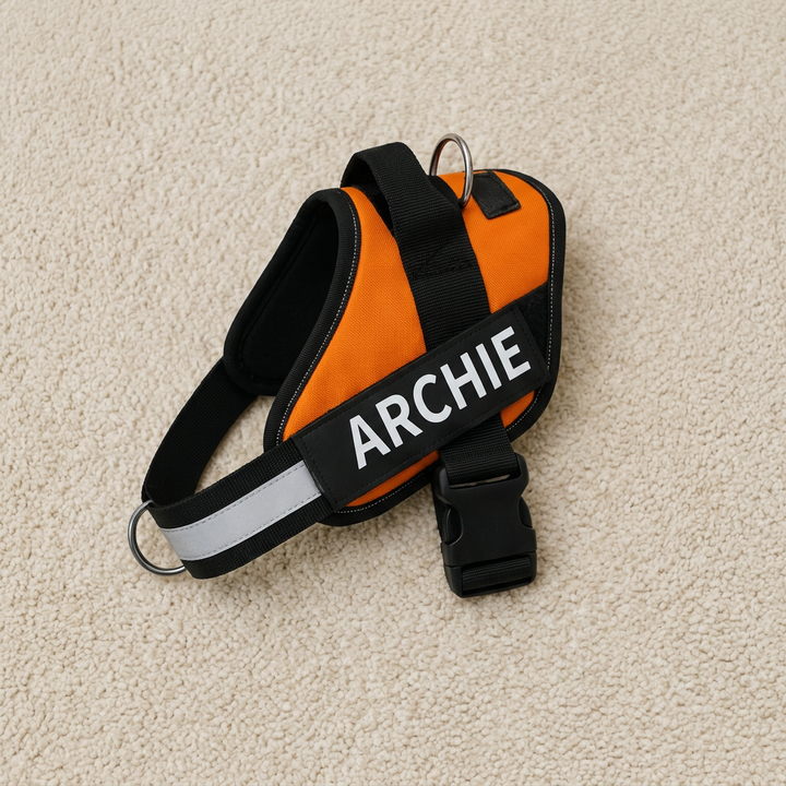 Personalized No-Pull Dog Harness with Front D-Ring – Designed for Neck &amp; Shoulder Relief