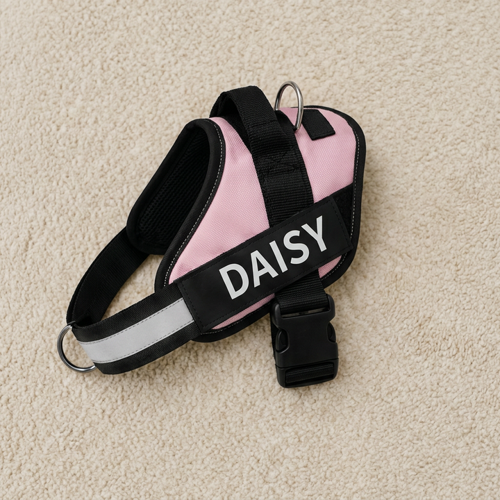 Personalized No-Pull Dog Harness with Front D-Ring – Designed for Neck &amp; Shoulder Relief