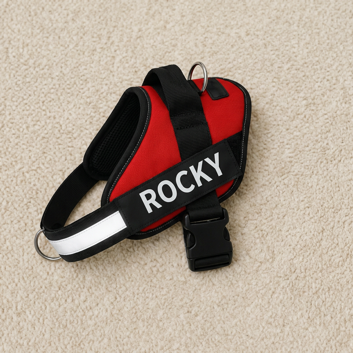 Personalized No-Pull Dog Harness with Front D-Ring – Designed for Neck &amp; Shoulder Relief