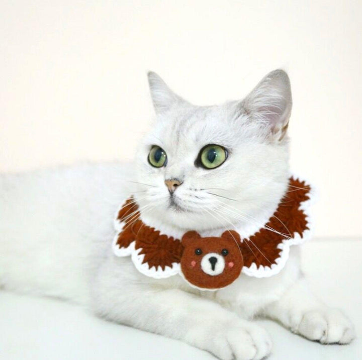 Little Animal Friends Style Knitted Woolen Bibs for Pets