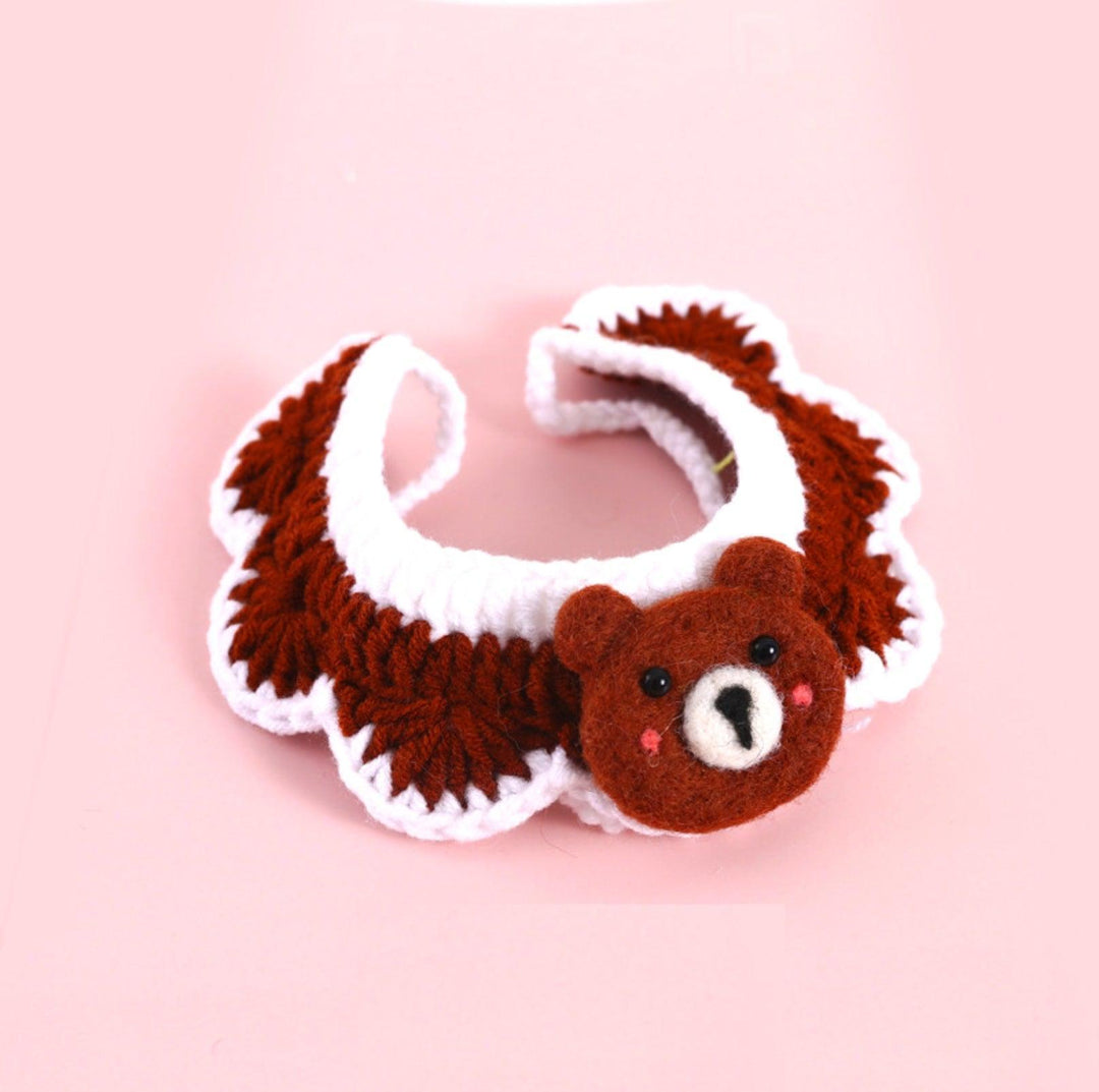 Little Animal Friends Style Knitted Woolen Bibs for Pets