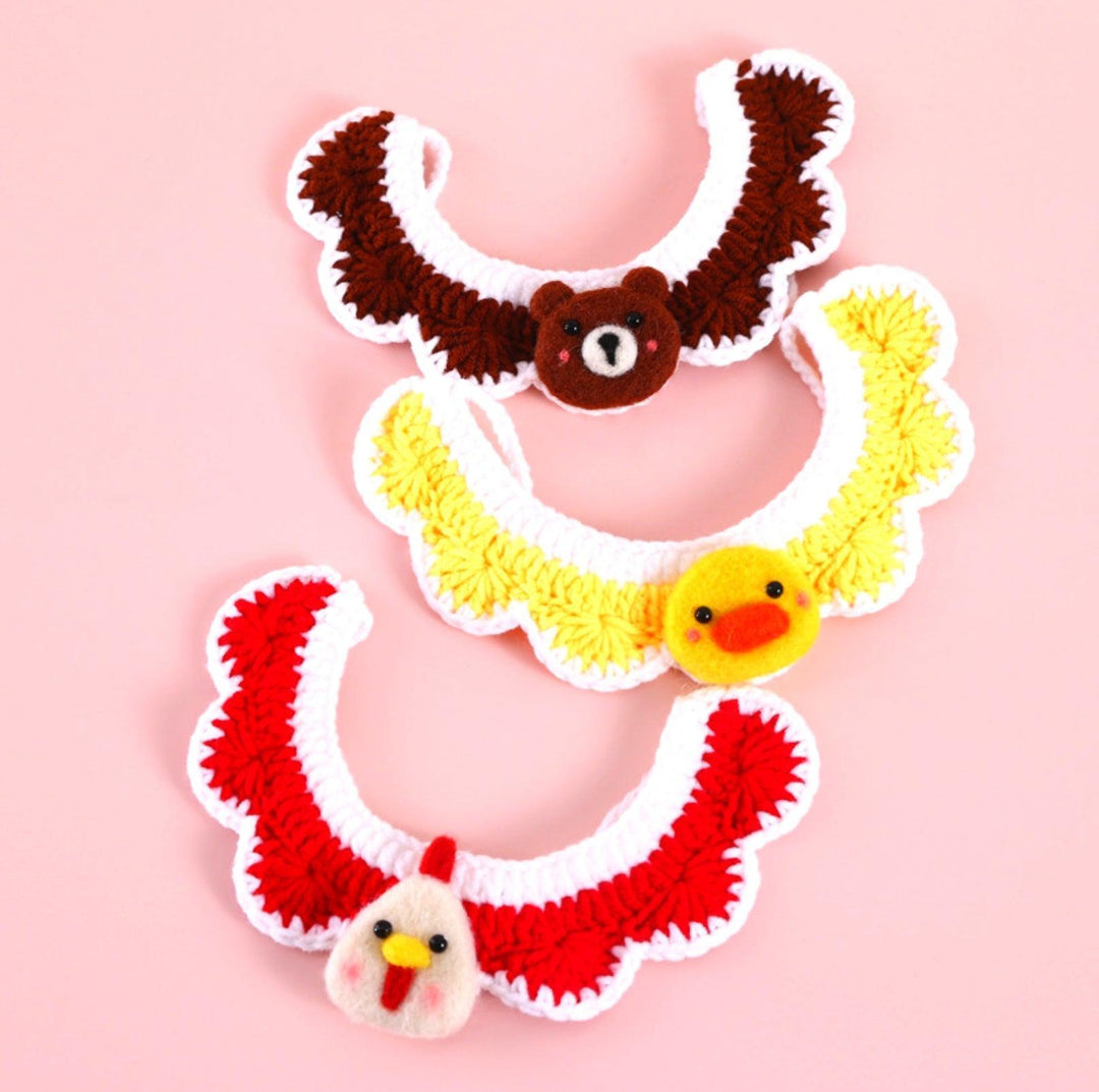 Little Animal Friends Style Knitted Woolen Bibs for Pets