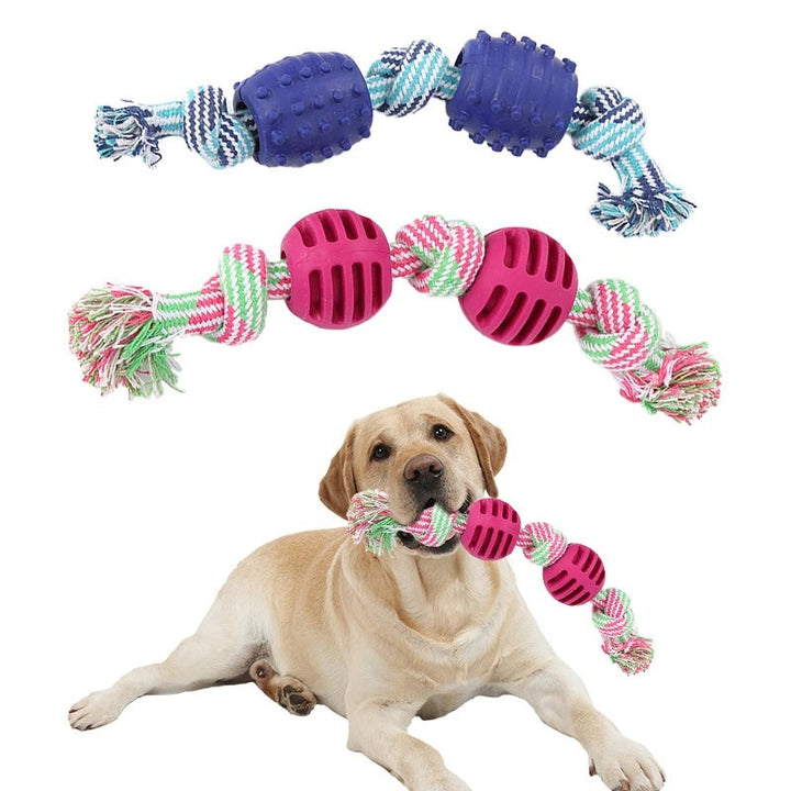 Double Knot Cotton Cord with Ball Dog Toy