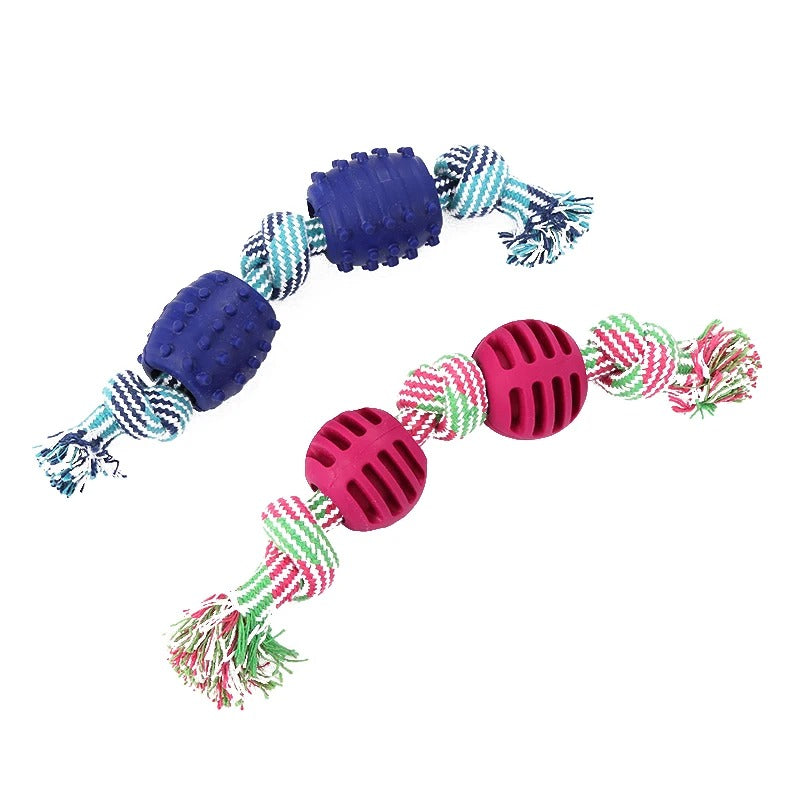 Double Knot Cotton Cord with Ball Dog Toy
