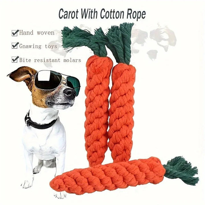 Carrot Cotton Rope Toy for Pets