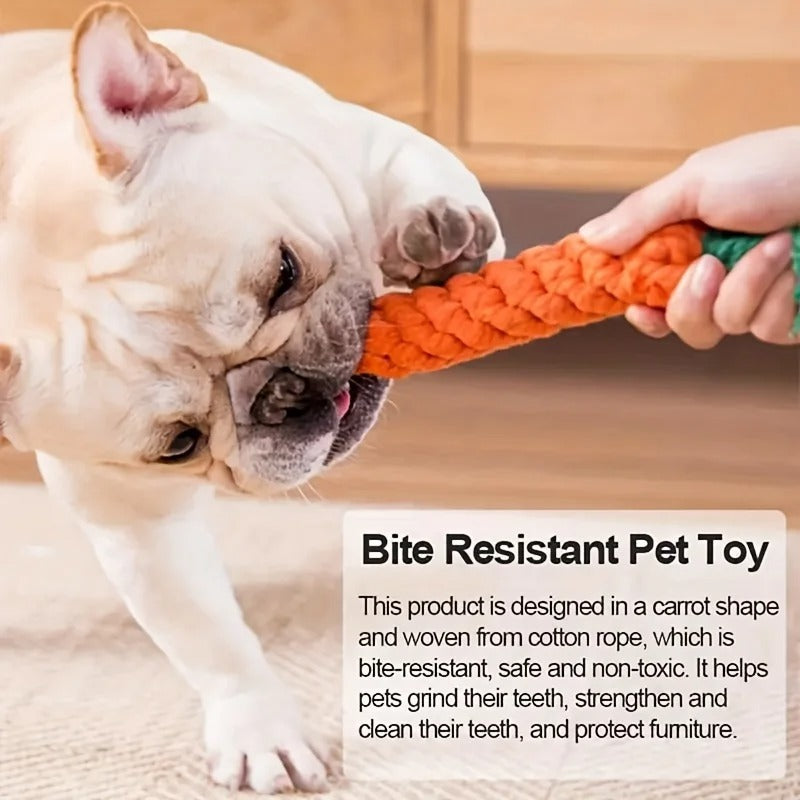 Carrot Cotton Rope Toy for Pets