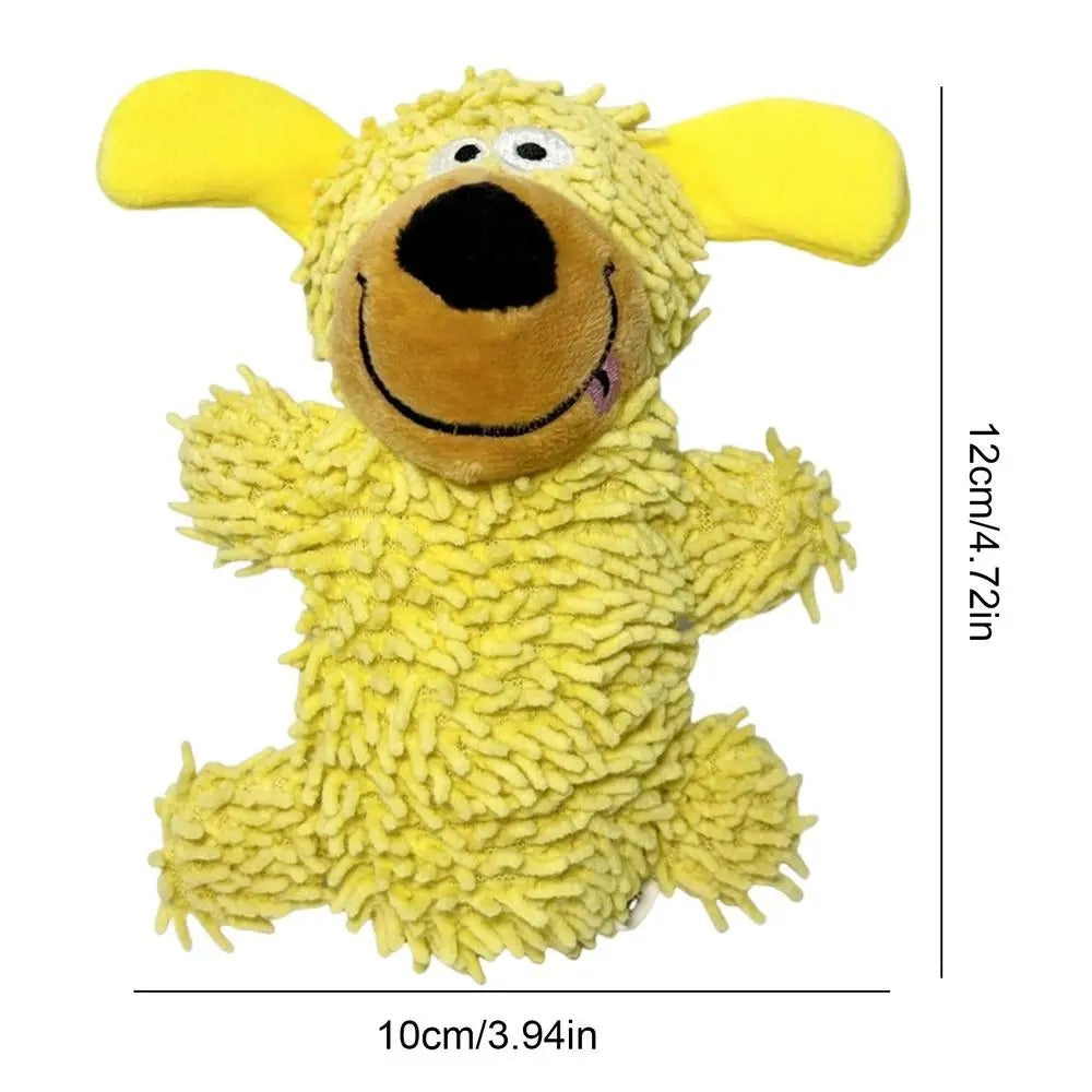 Giggling tooth cleaning toy in dog colours