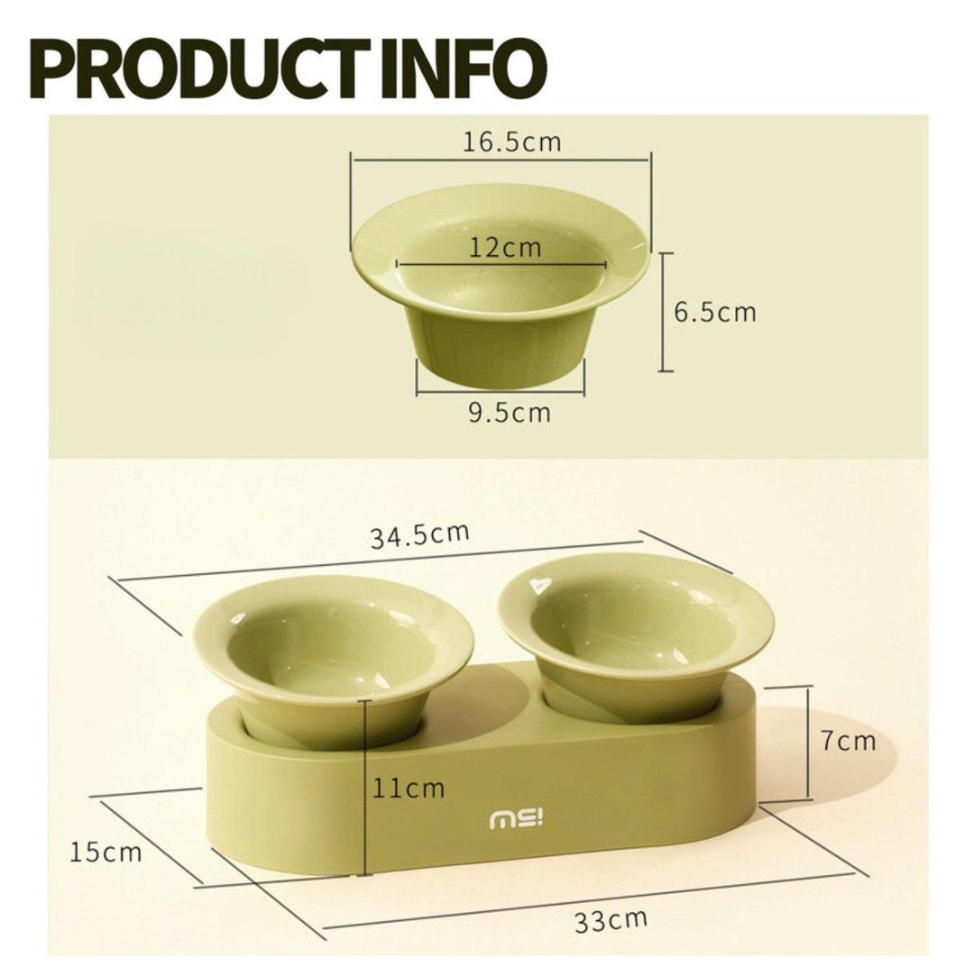 MAKESURE Jingle 2-in-1 Ceramic Pet Bowl Set for Food &amp; Water Cat Bowls