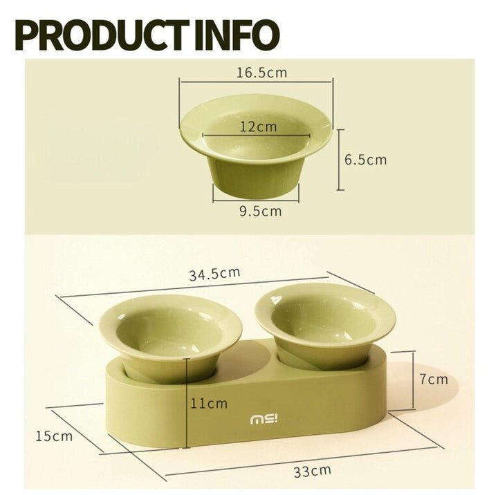 MAKESURE Jingle 2-in-1 Ceramic Pet Bowl Set for Food &amp; Water Cat Bowls