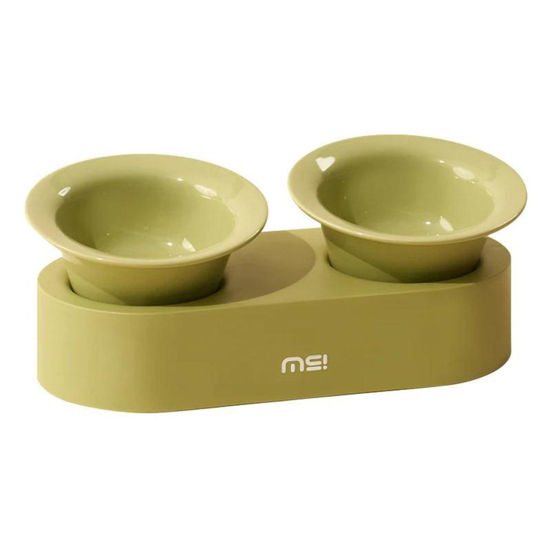 MAKESURE Jingle 2-in-1 Ceramic Pet Bowl Set for Food &amp; Water Cat Bowls