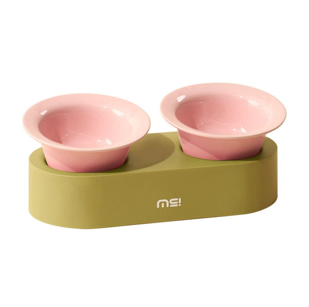 MAKESURE Jingle 2-in-1 Ceramic Pet Bowl Set for Food &amp; Water Cat Bowls