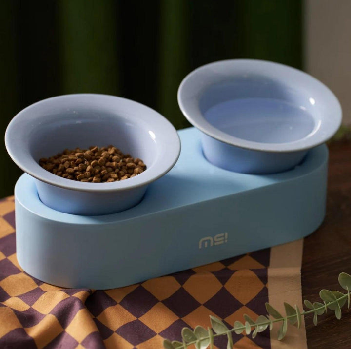 MAKESURE Jingle 2-in-1 Ceramic Pet Bowl Set for Food &amp; Water Cat Bowls