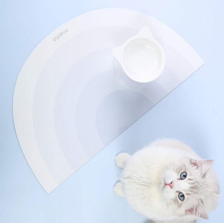 Miaoho Waterproof Semi-Circular Rainbow-Styled Pet Food Mat