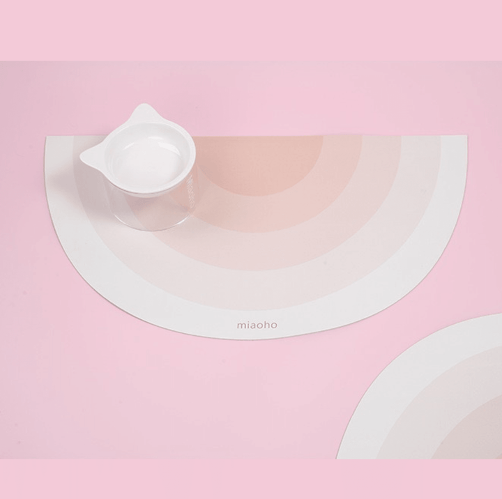 Miaoho Waterproof Semi-Circular Rainbow-Styled Pet Food Mat