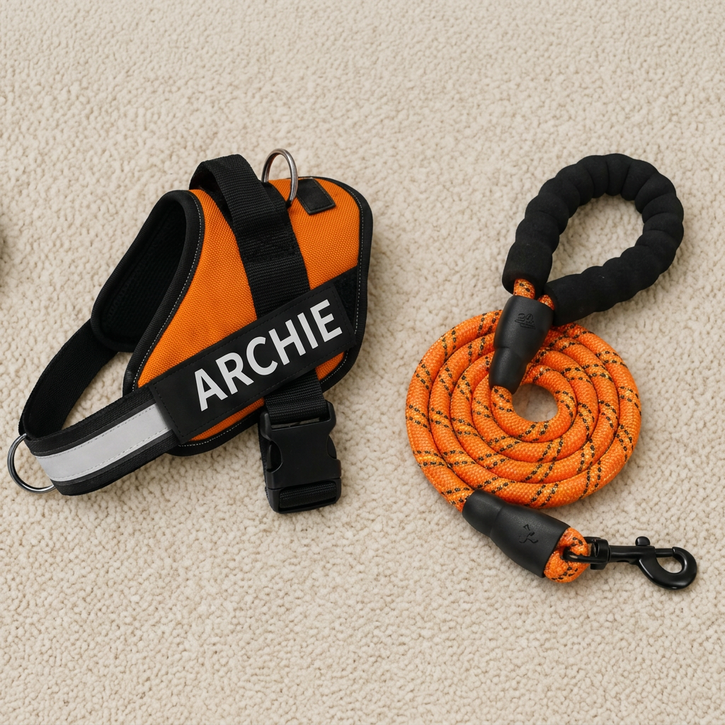 Personalized No-Pull Dog Harness with Front D-Ring – Designed for Neck &amp; Shoulder Relief