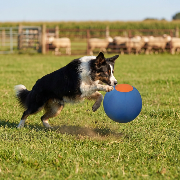 Inflatable Bite Resistant Herding Ball for Dogs – Durable Interactive Push &amp; Chase Toy