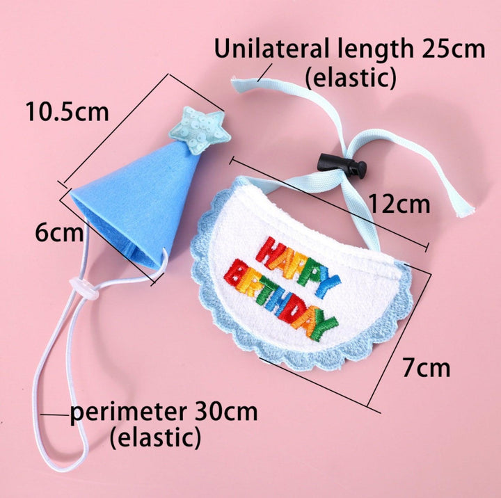 Pet Birthday Ensemble: Stylish Hat &amp; Bib Accessory Set