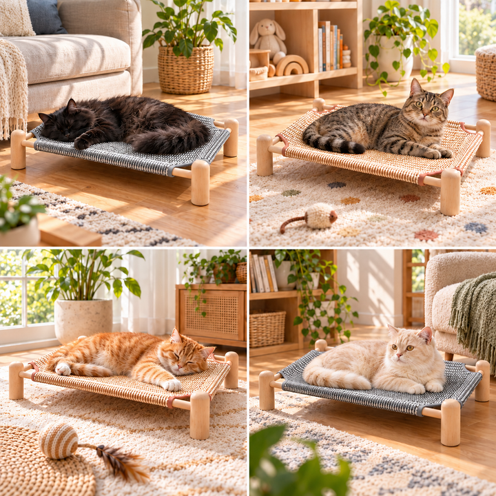 Wear-resistant detachable and durable cat pet sleeping bed with cat scratching board