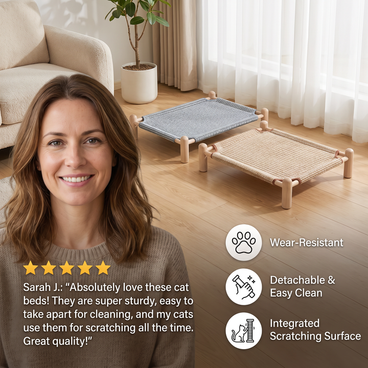 Wear-resistant detachable and durable cat pet sleeping bed with cat scratching board