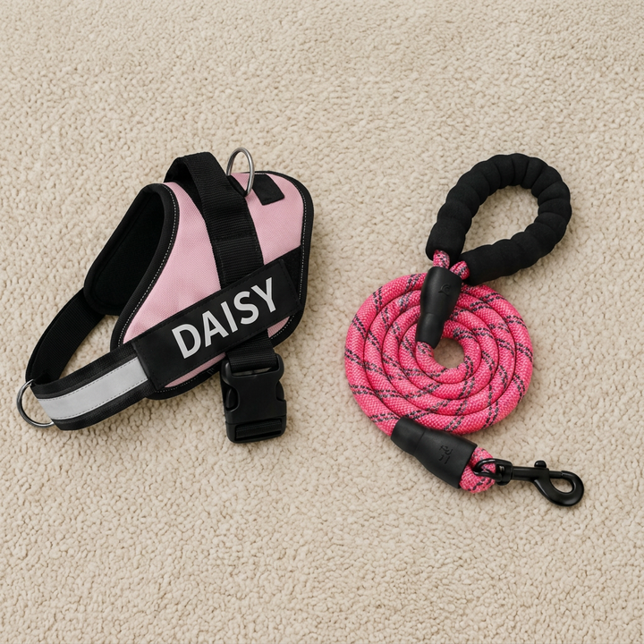 Personalized No-Pull Dog Harness with Front D-Ring – Designed for Neck &amp; Shoulder Relief