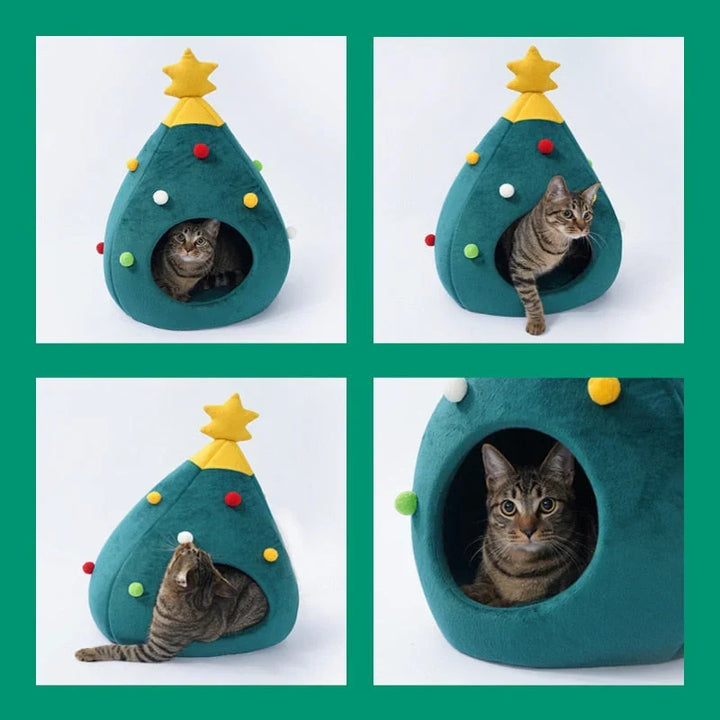 Cat Bed Christmas Tree – CozyTree Haven