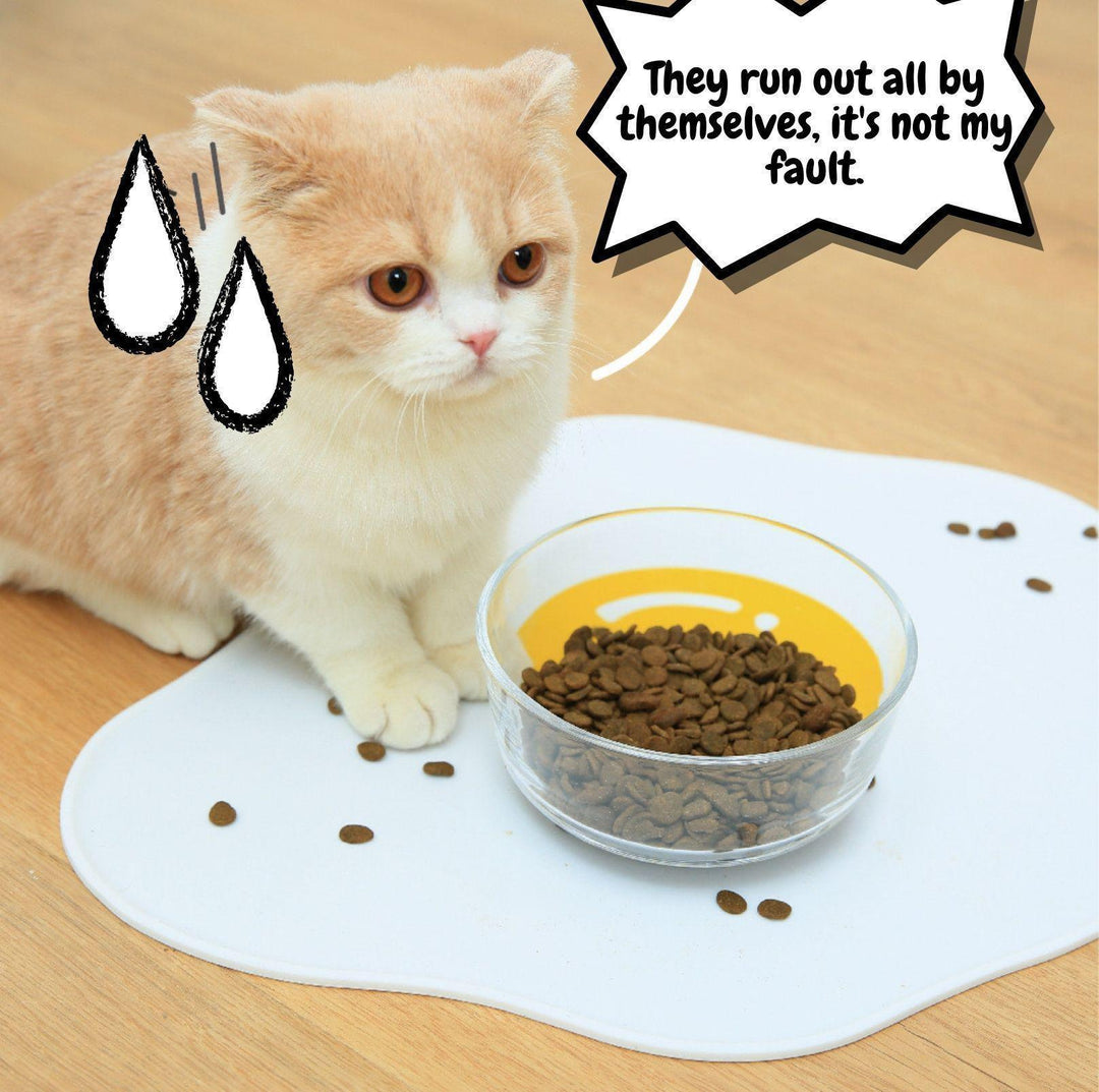 PurLab Fried Egg Silicone Spill Proof Pet Food Mat