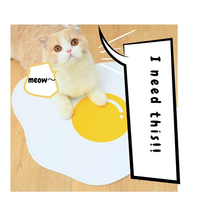 PurLab Fried Egg Silicone Spill Proof Pet Food Mat